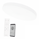 Plafoninis &scaron;viestuvas TOPE Boston, LED 2 x 48W, 3000-6500K, 230V, 8563 lm Max, 60 cm skersmuo, balto