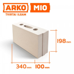 Mūro blokas ARKO M10 15 Mpa, matmenys 340 x 100 x 198 mm