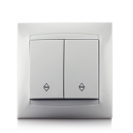 Perjungiklis ORRO 9206-32, 2 klavi&scaron;ų, įleidžiamas, baltos spalvos, 10 A, 250 V