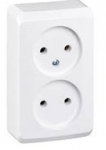 Ki&scaron;tukinis lizdas SCHNEIDER Prima, 2 vietų, pavir&scaron;inis, be įž., baltos sp., GWN-220P, WDE001040