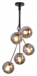Pakabinamas &scaron;viestuvas RABALUX Glory, E14, 5 x 40W, 230V, IP20, metalas su tamsintu stiklu, matinės