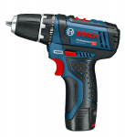 Akumuliatorinis suktuvas BOSCH Professional GSR 12V-15, 2 baterijos 12V, 2,0 Ah, 10 priedų rinkinys,