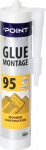 Montažiniai klijai POINT 95, medinėms OSB konstr. ,skaidrūs 280 ml