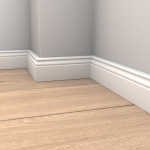 MDF grindjuostė KRONO ORIGINAL Lk70F, 70 x 14 x 2400 mm, spl. balta, profiliuota, 95991