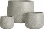 Lauko vazonas, pilkos sp., ta&scaron;kuotas, 11 x 11 x 10 cm.