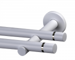 Sieninis dvigubas karnizo rinkinys MARDOM TOKYO II, 200cm ilgio, 19mm skersmens, be žiedų su segtuka