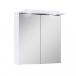 Vonios spintelė ELITA Mirror 60, 63,7 x 60 x 22 cm, 2 durelės su veidrodžiu, LED ap&scaron;vietimas, balta