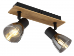 Kryptinis &scaron;viestuvas GLOBO Claude, E14, 2 x 40W, 230V, su jung., juodos matinės sp. metalas, tamsiai