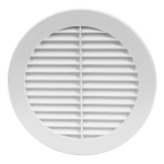 Ventiliacinės grotelės EUROPLAST VR150, d150, plastikinės, baltos spalvos