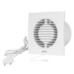Buitinis ventiliatorius EUROPLAST E-Extra EE100WP, 100mm, su laidu ir jungikliu