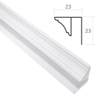 Lubinis profilis PVC dailylentėms WAKSLINE L, 3000 x 7 mm, baltas