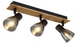 Kryptinis &scaron;viestuvas GLOBO Claude, E14, 3 x 40W, 230V, su jung., juodos matinės sp. metalas, tamsiai