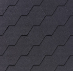 Bituminės čerpelės IKO Superglass HEX - BLK, juoda spalva, 1 pak. - 3 m2, 76060801