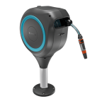 Ritė žarnai GARDENA Rollup S, tvirtinima prie terasos, automatinė, turkio sp., 360&deg; pasukama