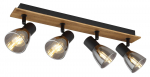 Kryptinis &scaron;viestuvas GLOBO Claude, E14, 4 x 40W, 230V, su jung., juodos matinės sp. metalas, tamsiai