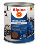 Antikoroziniai dažai ALPINA Direkt Auf Rost, Matiniai, tamsiai rudos spalvos, RAL8011, 0,75l