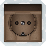 Ki&scaron;tukinis lizdas VILMA Qr1000 Rp16-003-02, 1 vietos, įleidžiamas, su įž., IP44, mocha sp.