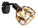 Kryptinis &scaron;viestuvas GLOBO Mika, 1 x E14, 25W, 230V, metalo, aukso sp., 120 x 160 mm, 15759-1