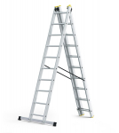 Kopėčios HERVIN EQUIPMENT, aliuminės, universalios, dvipusės, i&scaron;traukiamos, 3x10 pakopų, 2720-5390 m