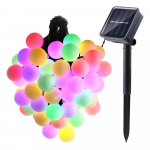 Lauko girlianda su saulės elementais SUNLUX SG14, 30vnt. lempučių, ilgis; 6.5m, &scaron;vietimo spalva RGB,
