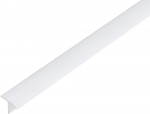 Plastikinis profilis T formos, baltos sp., matmenys 2 x 18 x 25 x 2600 mm, 485276