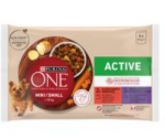 Konservuotas &scaron;unų ėdalas ONE MINI Active, su jautiena ir daržovėmis, 4x85g