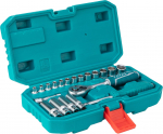 Galvučių rinkinys TOTAL, Cr-V, 1/4", 20 vnt, THT141201