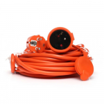 Ilgiklis HOROZ, 1 lizd., 25m, su įž., 3x1,5, IP44, oranžinės sp., su dangteliu, 27399