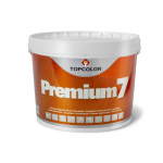 Vandeniniai vidaus dažai TOPCOLOR Premium 7, 5 l, balti, matiniai, ypatingai atsparūs plovimui, sien