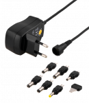 Maitinimo &scaron;altinis DELTACO Psr-06A, i&scaron; 100-240V į 3-12V, 600 mAh, universalus, 6 skirtingi antgaliai