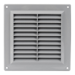 Ventiliacinės grotelės EUROPLAST VR1515P, 150 x 150, plastikinės, pilkos spalvos