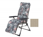 Kėdė su porankiais PATIO Malaga Plus H037-05PB, kojų atrama, sulankstoma, plienas, 52% poliesteris,