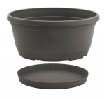 Plastikinis dubuo su lėk&scaron;tute RUMBA, rusvos sp., 18 x 9 cm.