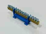 Kontaktinė kaladėlė MOREK MAD0015N33, 15 vietų, nulinis, N14, 15 x 16 mm&sup2;, mėlynos spalvos