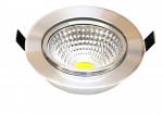 Įmontuojamas &scaron;viestuvas ORRO, LED 7 W, 220-240 V, 420 lm, 3000 K, 30.000 h, apvalus, sidabrinis