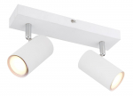 Kryptinis &scaron;viestuvas GLOBO Robby, GU10, 2 x 35W, 230V, metalinis, baltos sp., 60 x 120 x 260 mm, 579