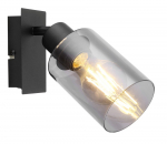 Kryptinis &scaron;viestuvas GLOBO Hadera, E27, 1 x 40W, 230V, dūmų sp. stiklas, 90x200x180 mm
