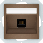 Kompiuterio lizdas VILMA Qr1000 Klrj45-16E2-02, 1 x RJ45, įleidžiamas, 6 kategorijos, mocha sp.