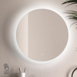 Veidrodis NAPOLI, 600x600x50 mm, apvalus,  su LED ap&scaron;vietimu, jutiklinis ap&scaron;vietimo jungiklis ant ve