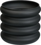 Lauko vazonas, metalinis, banguotas, juodos sp., 25 x 25 x 22,5 cm.