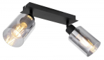 Kryptinis &scaron;viestuvas GLOBO Hadera, E27, 2 x 40W, 230V, dūmų sp. stiklas, 270x90x215 mm