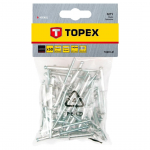 Aliumininės kniedės TOPEX, 4,0 x 8,0 mm, aliumininės, 50 vnt