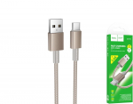 Įkrovimo laidas HOCO 119, USB A - Type C, sustiprintas, palaikomas įkrovimas iki 3A, laido ilgis 1m,
