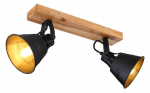 Kryptinis &scaron;viestuvas GLOBO Gunther, E27, 2 x 60W, 230V, juodos, aukso sp., 380x240 mm