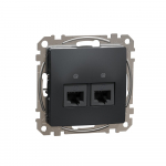 Kompiuterio lizdas SCHNEIDER Sdd114452, SEDNA Design, 2 vietos, įleidžiamas, antracito spalvos, CAT5