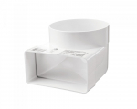 Ventiliacinė alkūnė PLASTIVENT, d125 x 204 x 60, kampas 90&deg;, plastikinė, balta, 822P