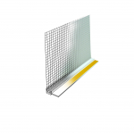 PVC profilis polistirolui PROFSTAR, storis 6 mm, ilgis 2,4 m, su tinkliuku, popalanginis