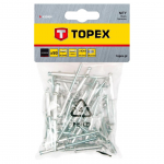 Kniedės TOPEX, 4,0 x 16,0, aliumininės, 50 vnt