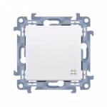Perjungiklis KONTAKT SIMON 10, baltos sp., 1 klav., kryžminis, CW7.01/11