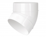 Ventiliacinė alkūnė PLASTIVENT, d125, kampas 45&deg;, plastikinė, balta, 222P-45